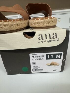 a.n.a Cognac Jute Platform Slide Sandals
